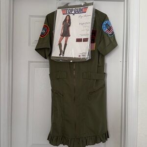 Top Gun women’s costume: Leg Avenue Olive Flight Dress with Patches